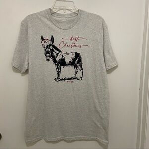 Christmas Tshirt with Donkey in Santa Hat